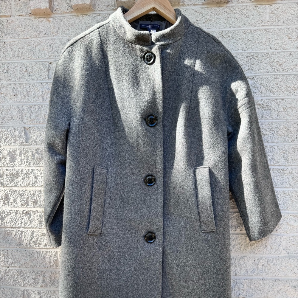 GAP Women’s 100% Wool Mid-Length Pea Coat with 3/4 sleeves